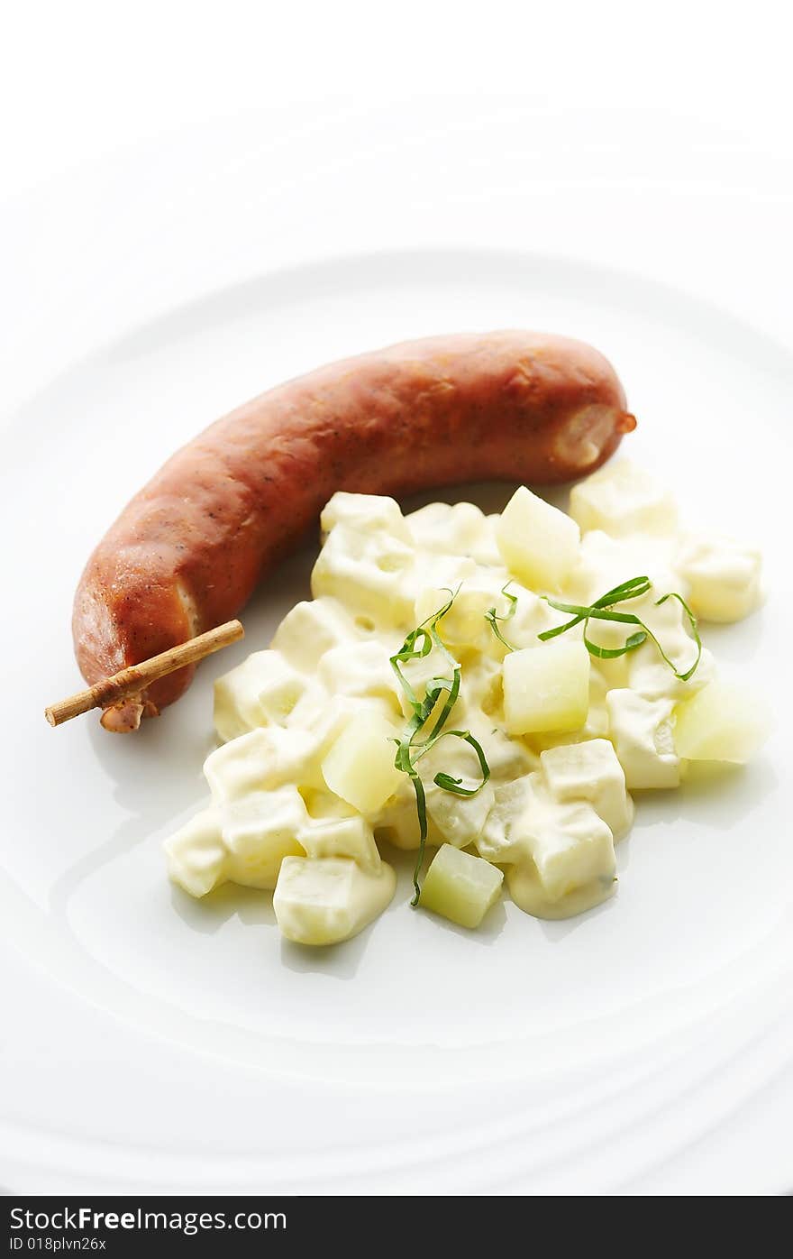 Kransky Sausage With Boiled Potato And Leek