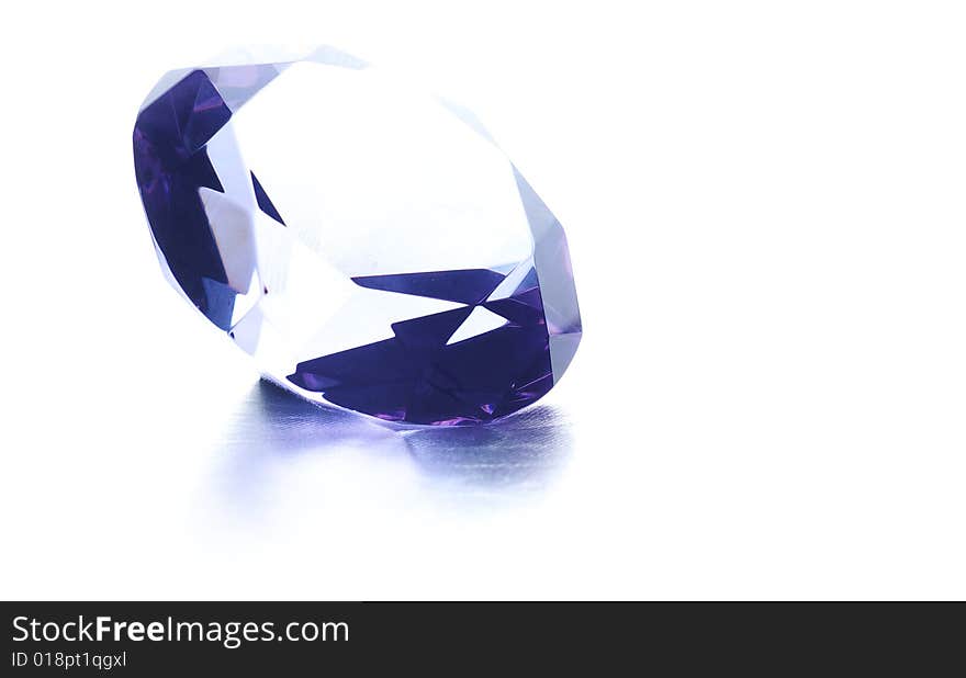 Diamond over a white background