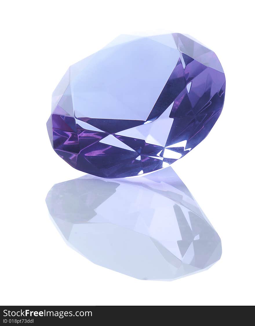 Diamond over a white background