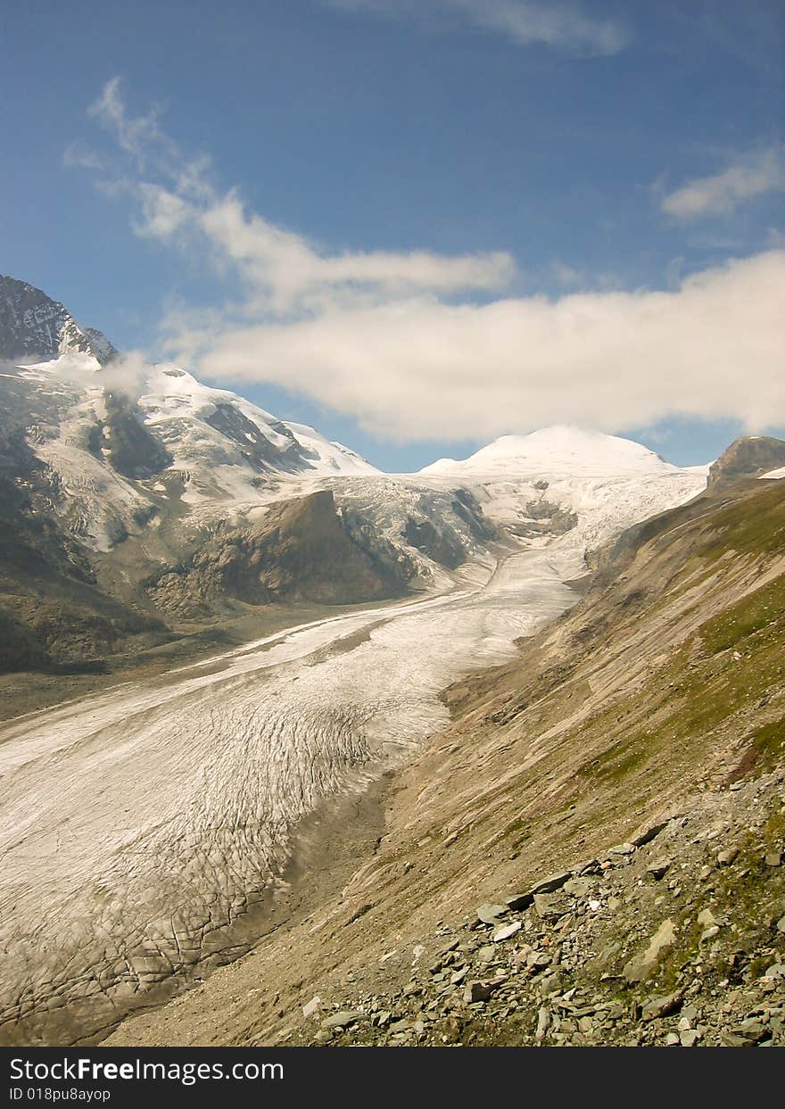 Vieuw on a glacier top