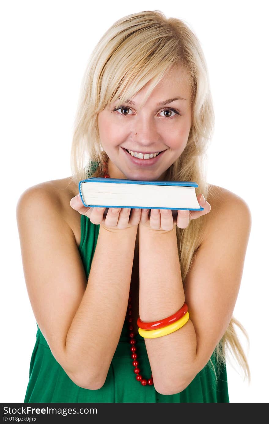 Girl  on white isolated background