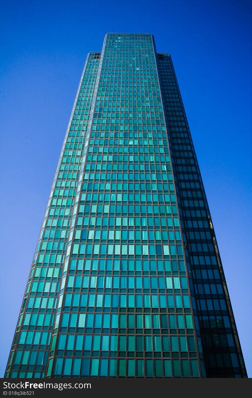 Modern european skyscraper, view from the ground