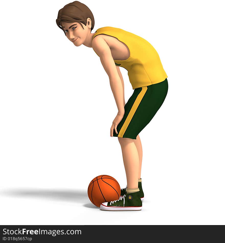 Young Man Plays Basketball