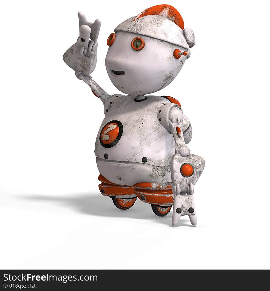 Funny roboter with a lovely face and Clipping Path. Funny roboter with a lovely face and Clipping Path