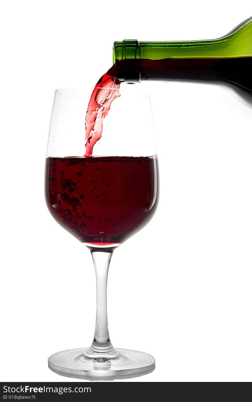 A  glass  of red wine on white