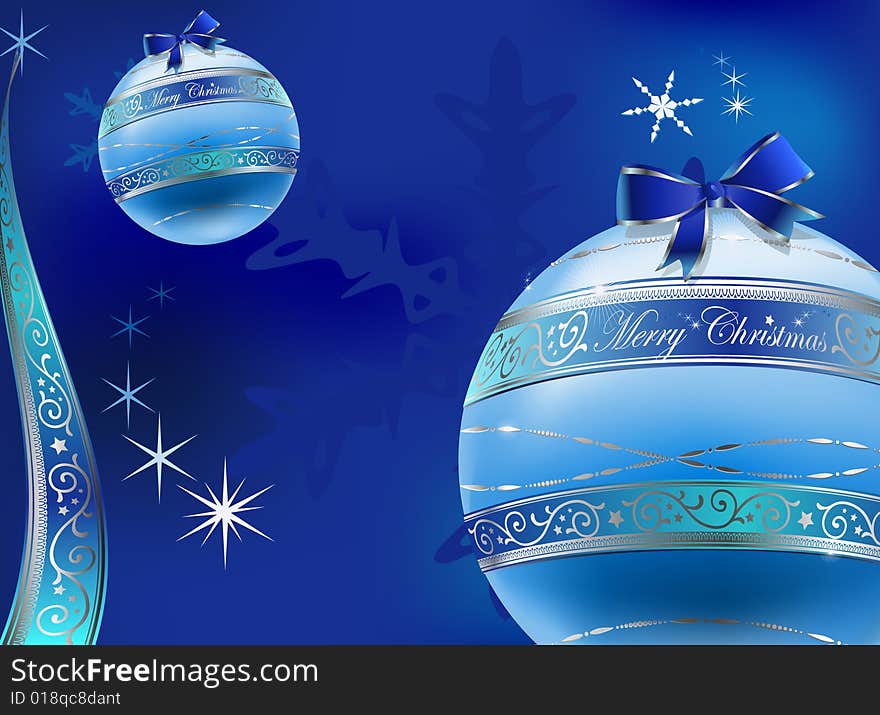 Christmas background with noble glass balls and floral decoration. Christmas background with noble glass balls and floral decoration