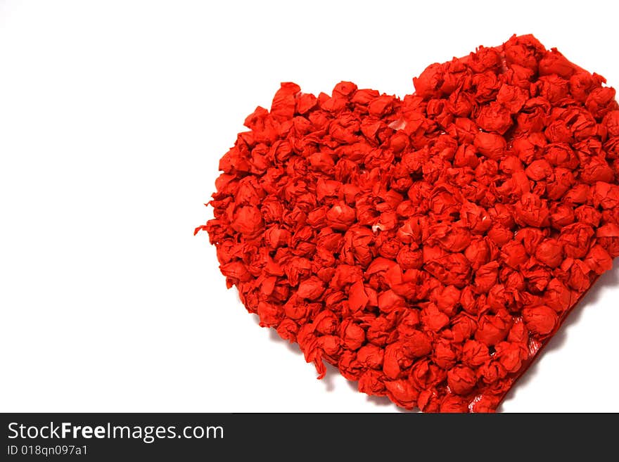 Red paper heart isolated on white background. Red paper heart isolated on white background