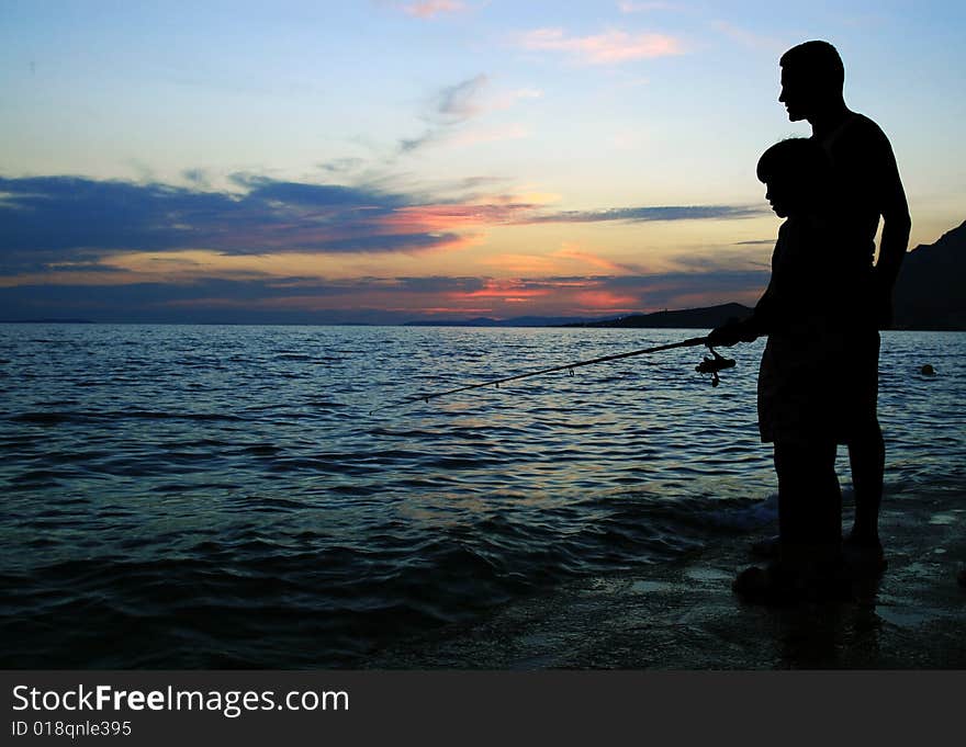 Omis, Croatia, late evening, sunset, holiday. Omis, Croatia, late evening, sunset, holiday