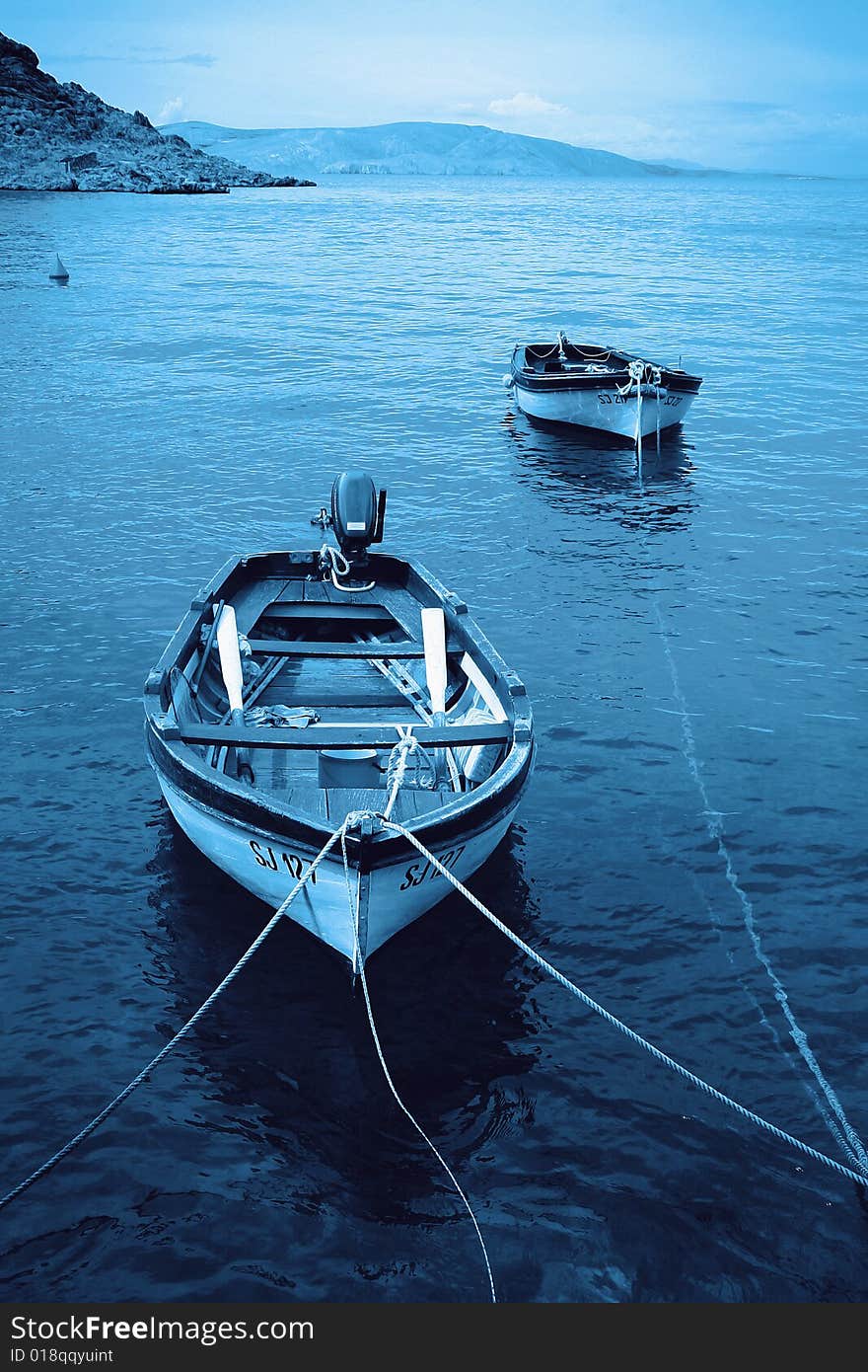 Boats in calm harbour (croatia)