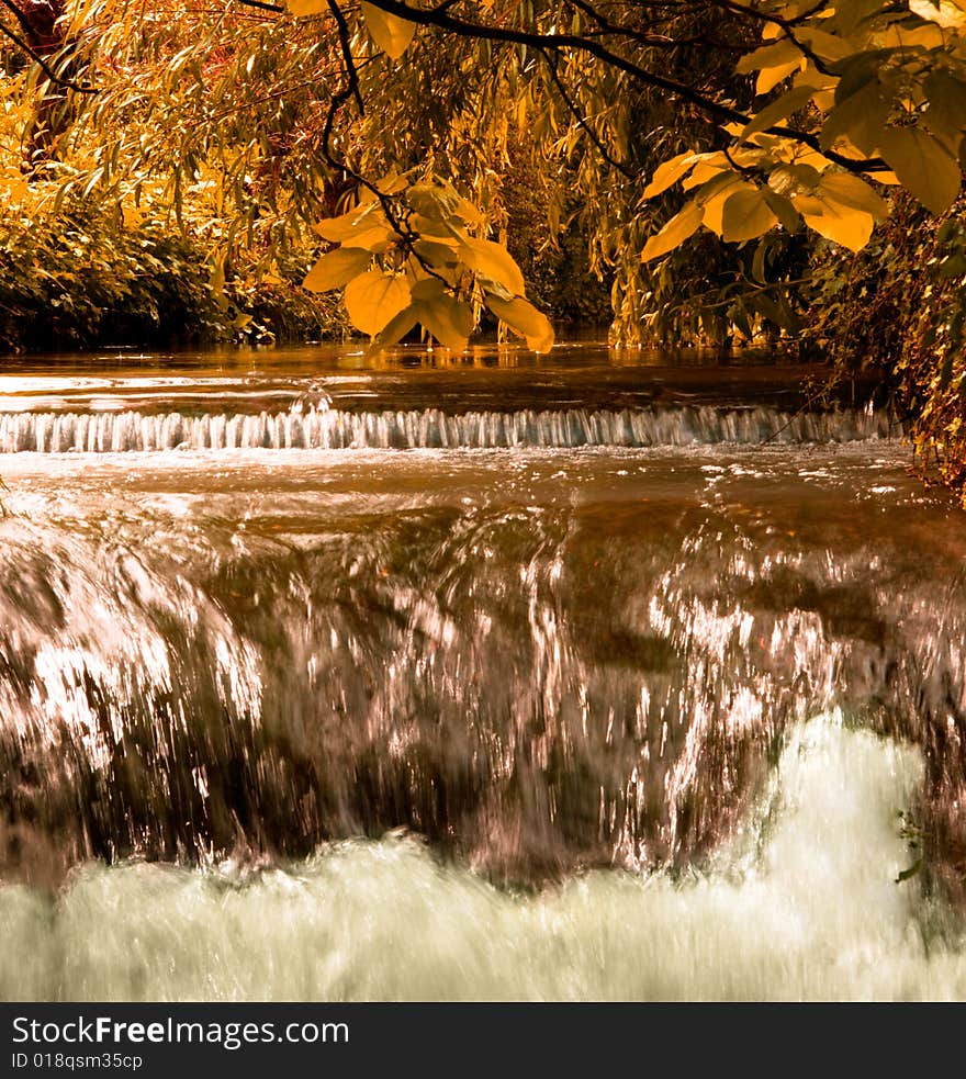 Autumn waterfall