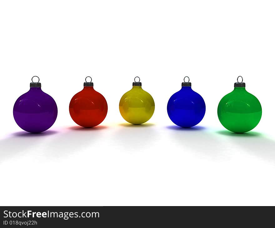 Xmas balls isolated on white background