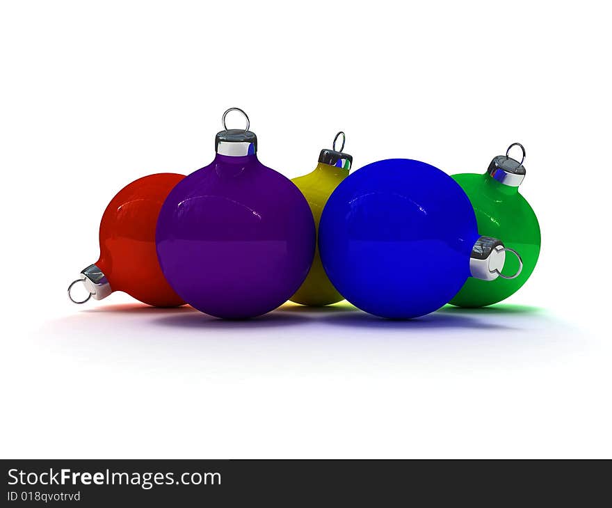 Xmas balls isolated on white background