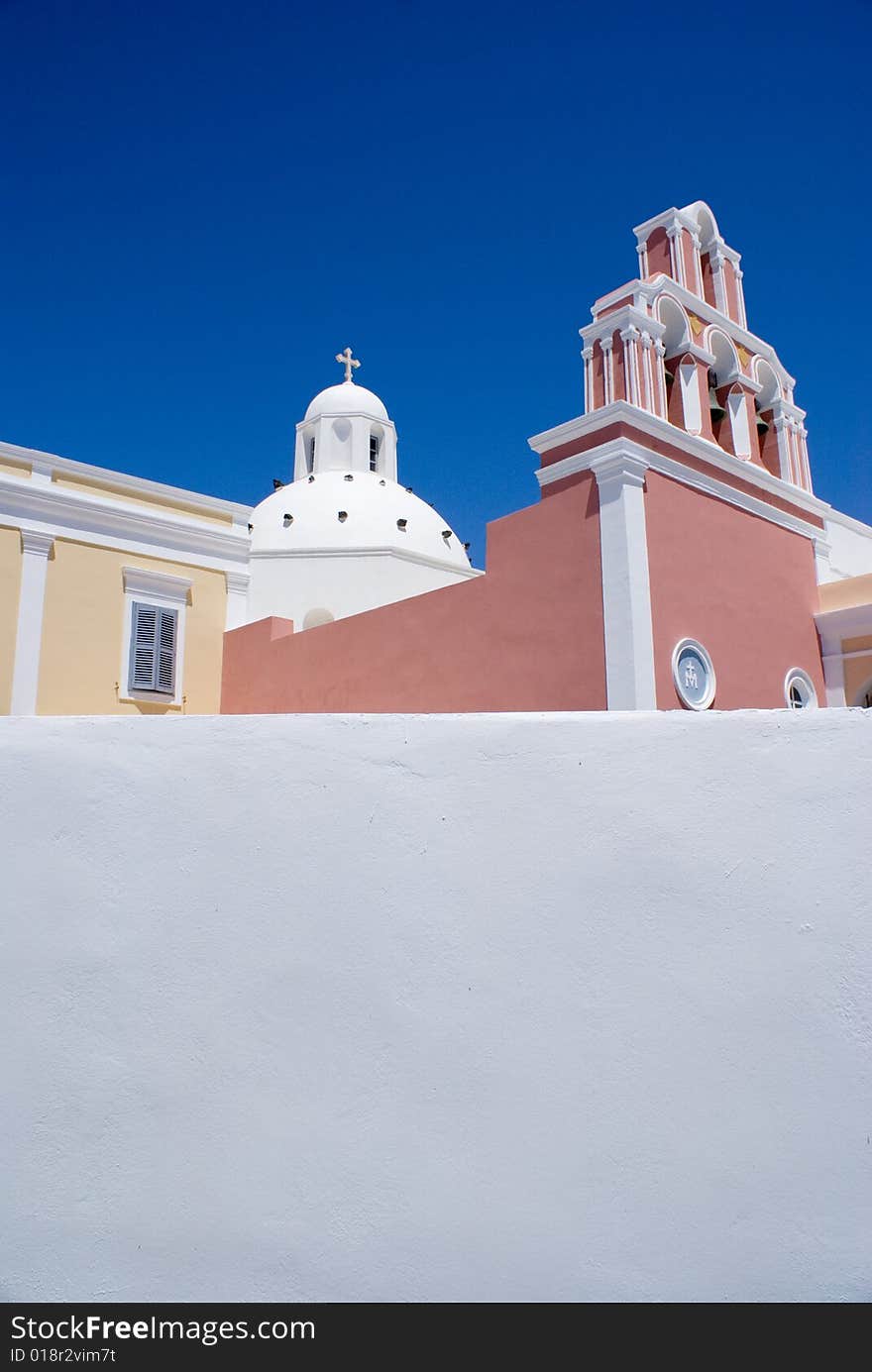 View of Thira, Santorini, Greece.