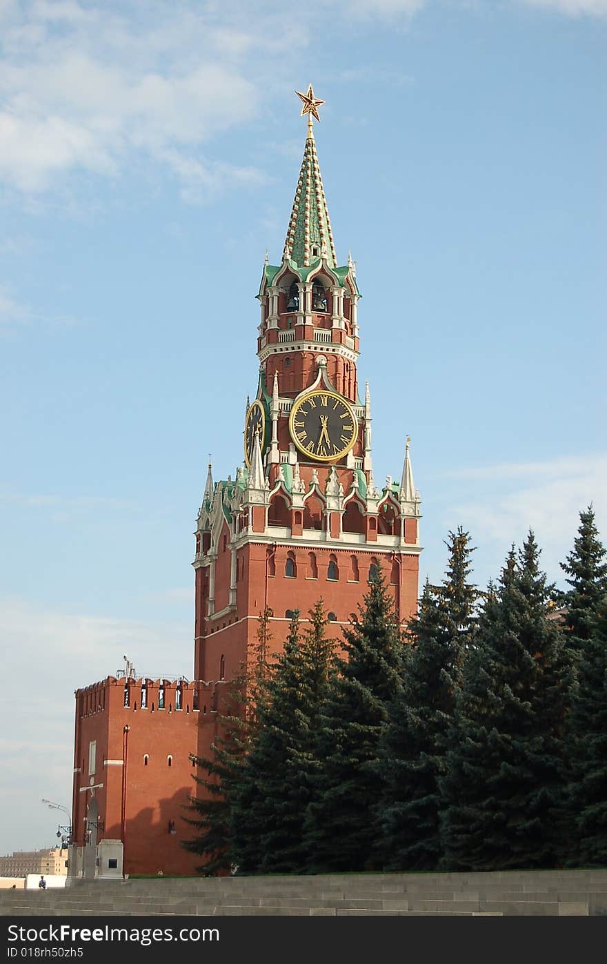 Moscow kremlin. A tower with chiming clock. Moscow kremlin. A tower with chiming clock.