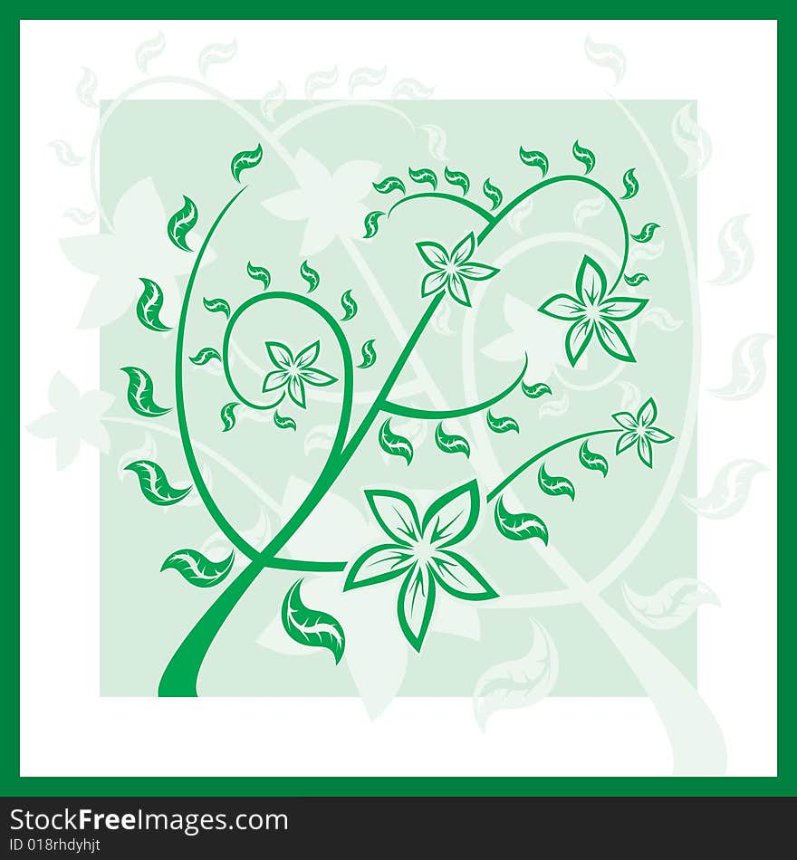 Floral green spring ornament (pattern) with flowers. Floral green spring ornament (pattern) with flowers.