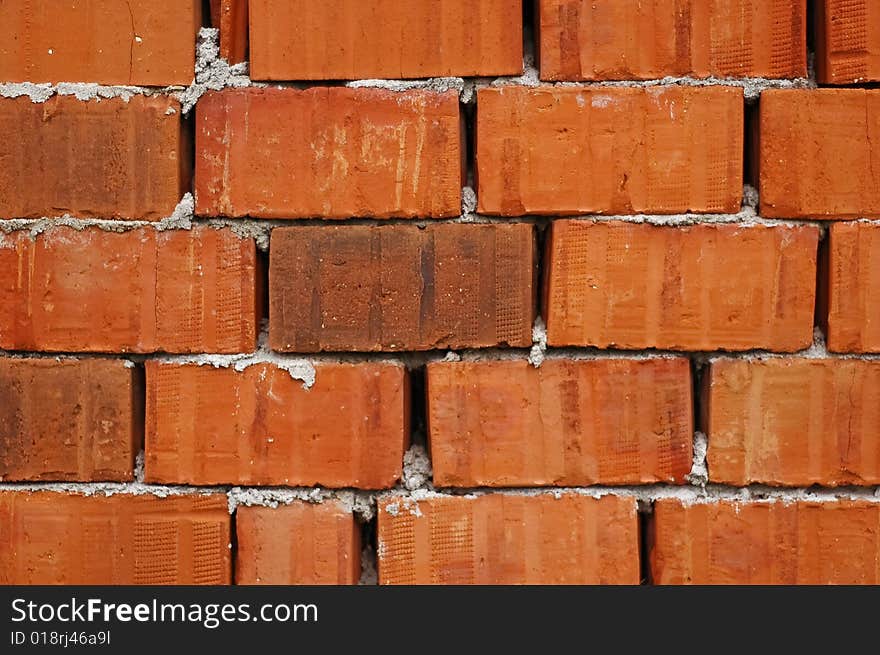 Orange brick wall detail from a building