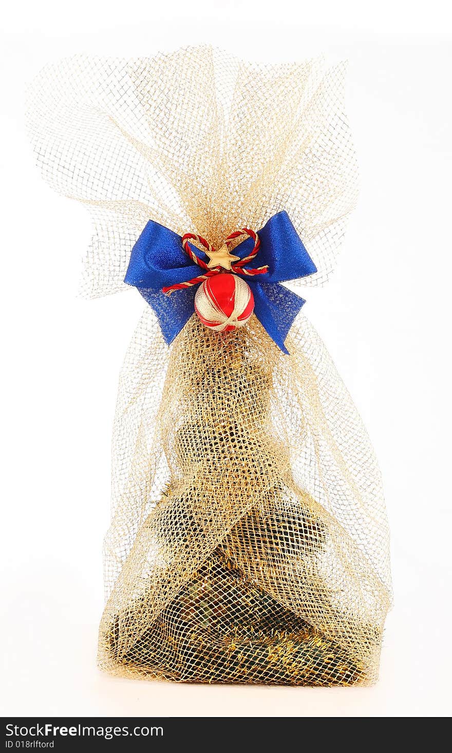 Xmas wrapped gift with decoration. Xmas wrapped gift with decoration