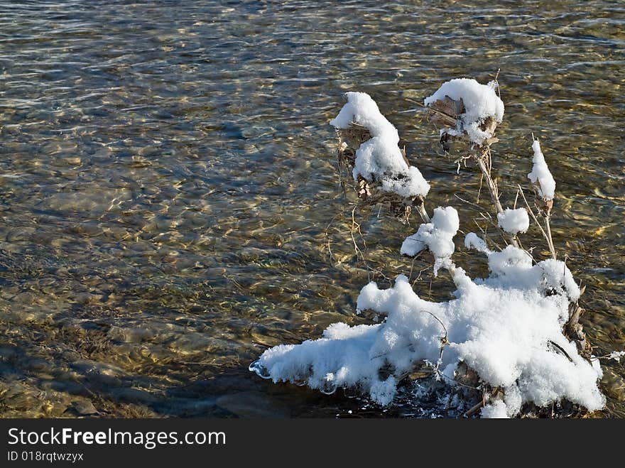 Water and snow.