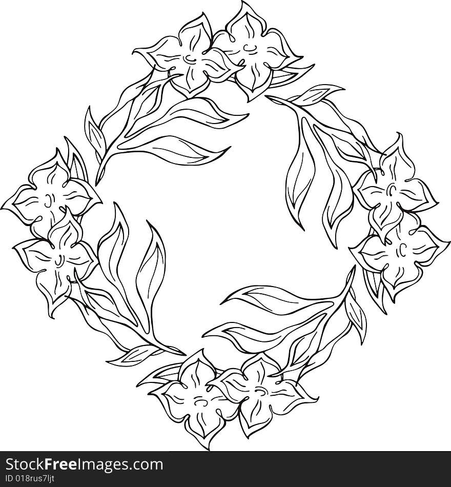 Floral circle frame, vector series. Floral circle frame, vector series.