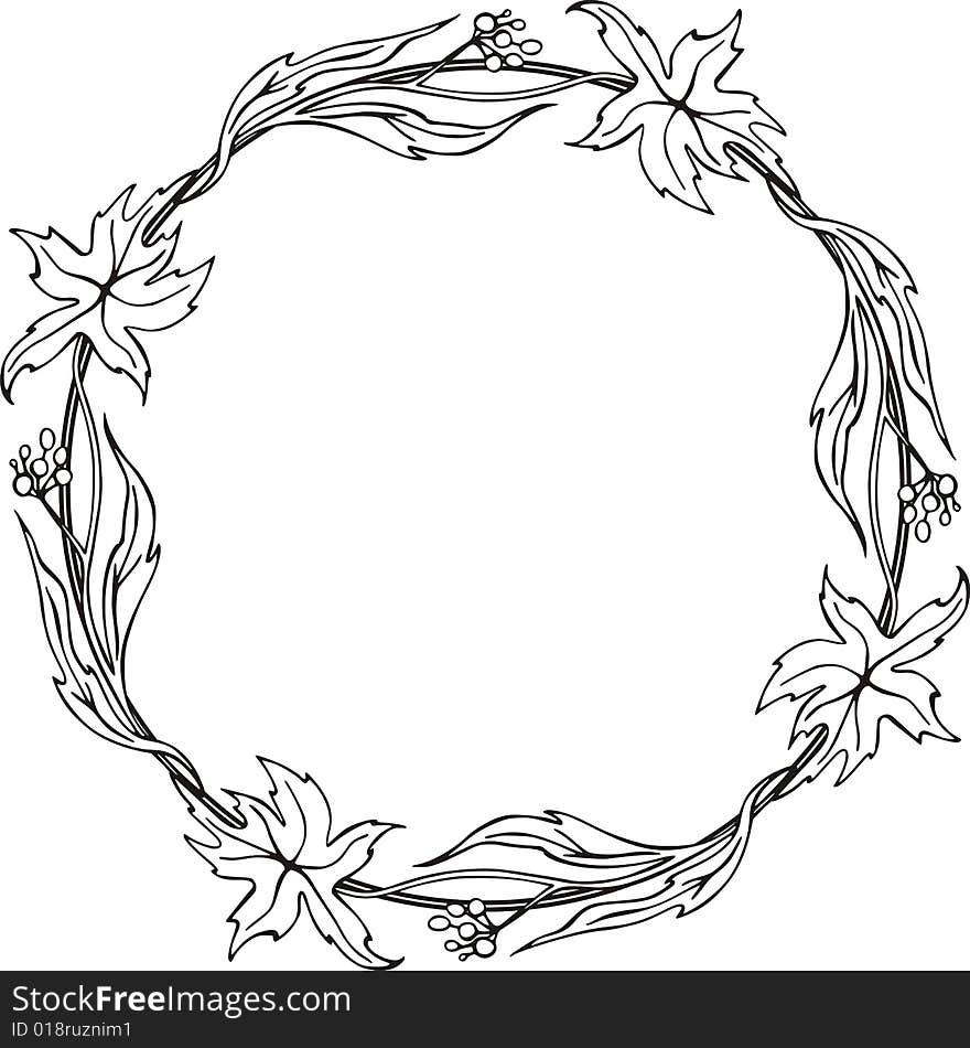 Circle frame with flowers, vector series. Circle frame with flowers, vector series.