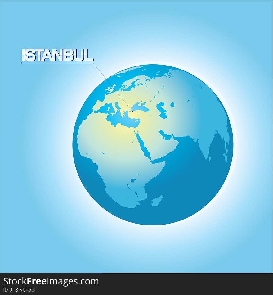 An illustration of globe showing Istanbul on it. An illustration of globe showing Istanbul on it.