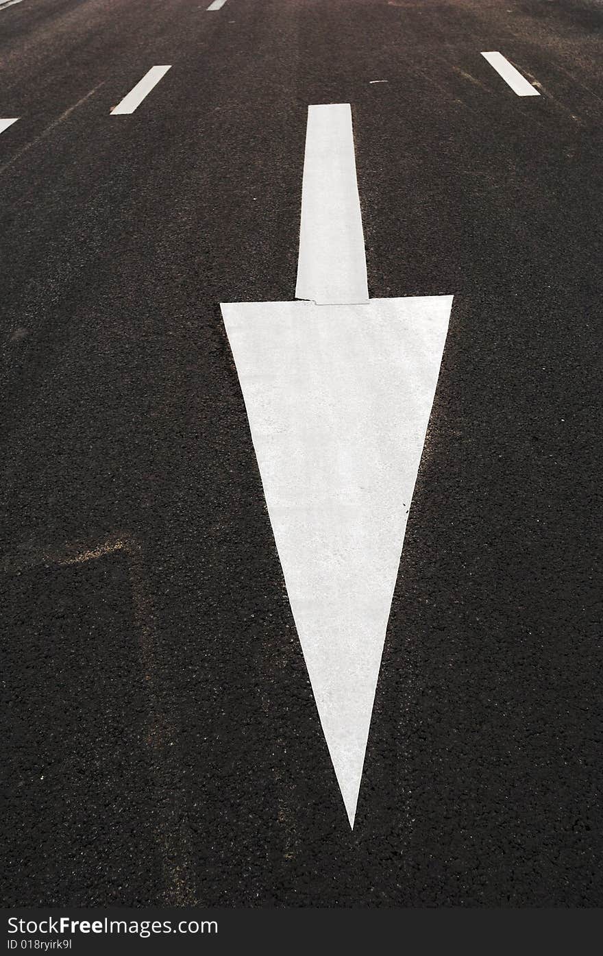 The arrow direction on road