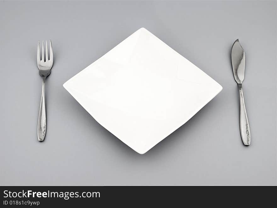 Serving dish square and covered in gray. Serving dish square and covered in gray