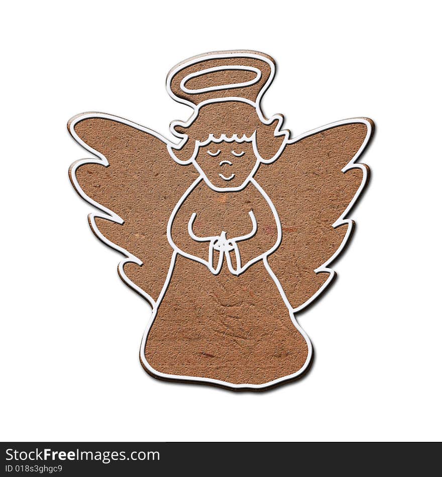 Chhristmas gingerbread angel with glory. Chhristmas gingerbread angel with glory