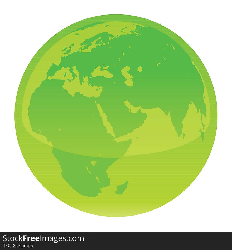 An illustration green globe symbolizing protecting nature. An illustration green globe symbolizing protecting nature.