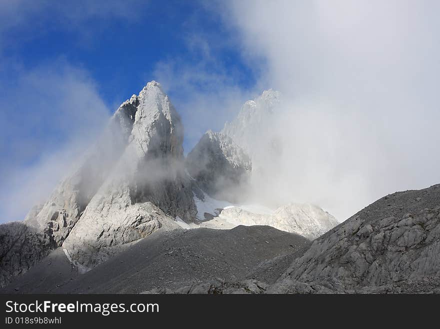 Yulong snow mountain shot in Yunnan, China. Yulong snow mountain shot in Yunnan, China