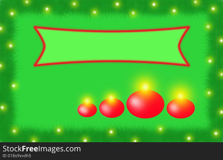 Christmas Card with Puff Red Candles