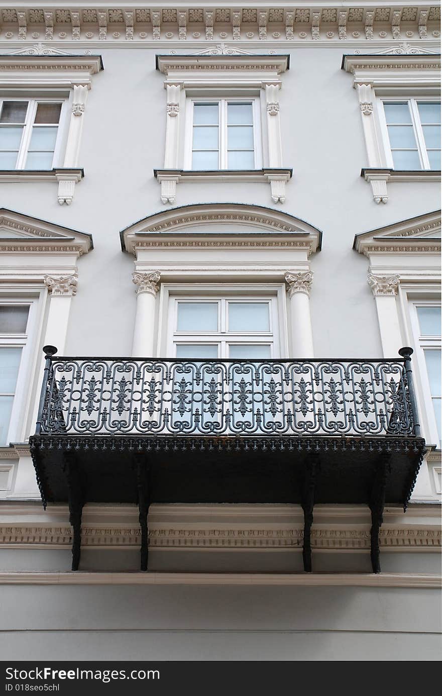 Modern building. windows and balcony