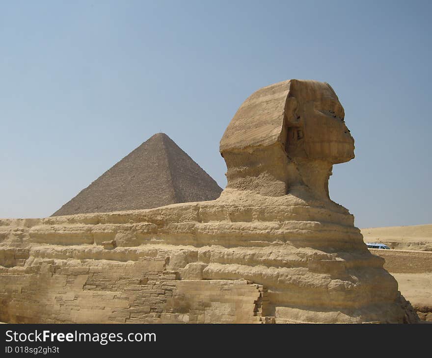 Sphinx scene in Cairo, Egypt