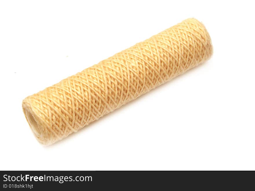 Skein Of Beige Yarn.