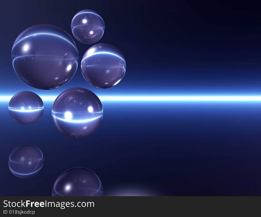 Balls reflecting on a mirror surface