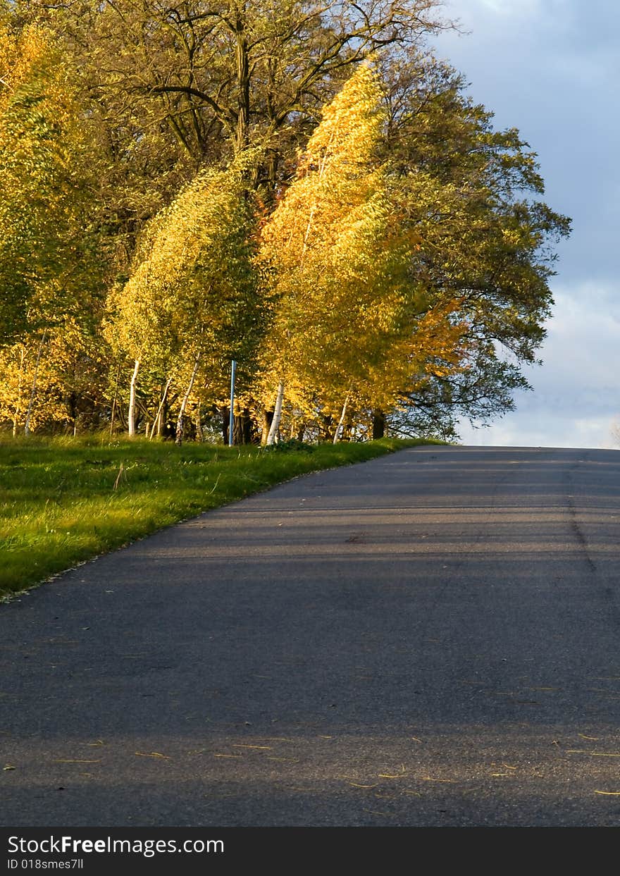 Vitrain on the hill in atmosphere autumn. Vitrain on the hill in atmosphere autumn