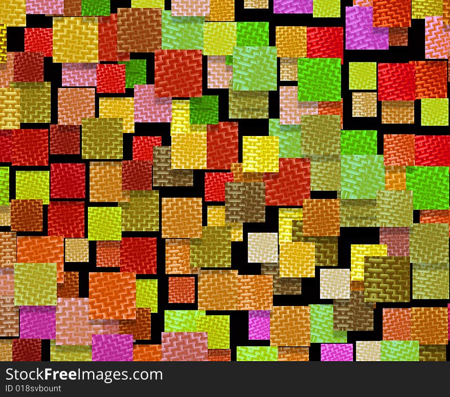 Texture of many textile rags in warm colors. Texture of many textile rags in warm colors