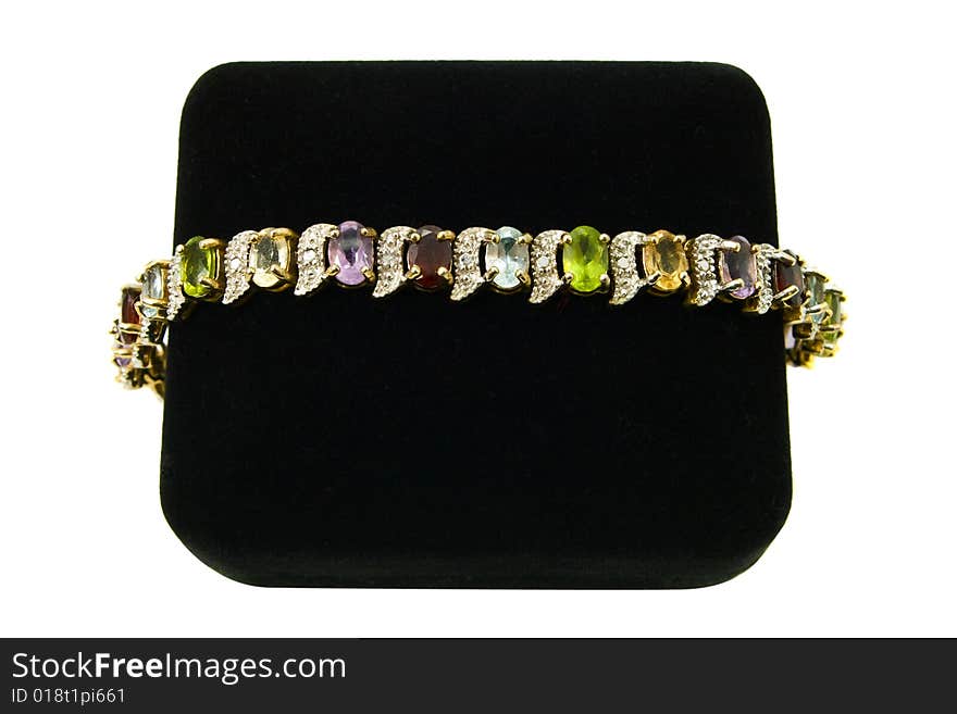 Multi-colored gemstone bracelet