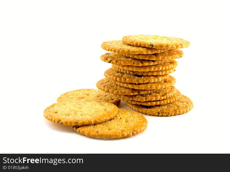 Crackers isolated on white background