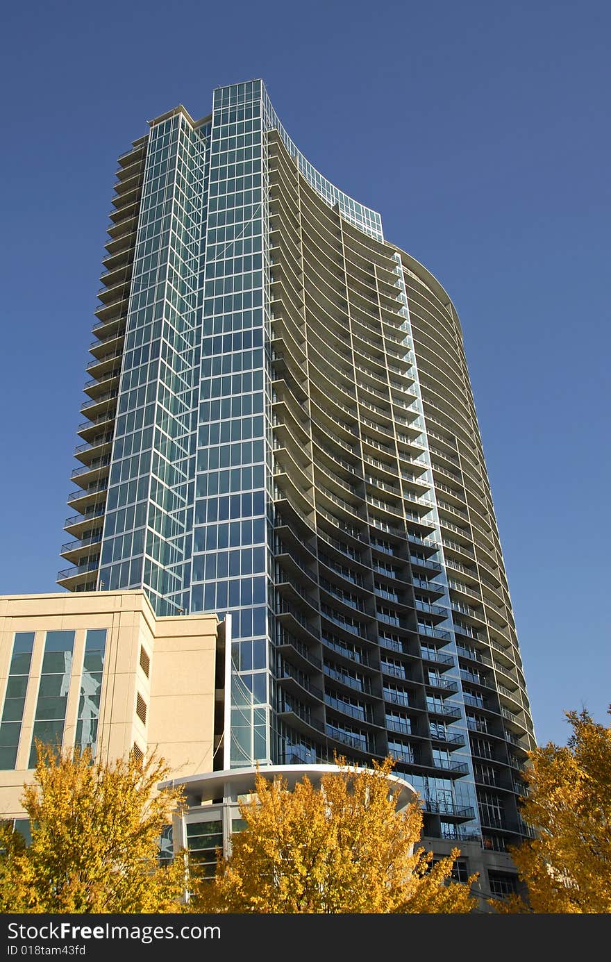 Modern Highrise Building with Residential, Retail and Office Space in Midtown Atlanta. Modern Highrise Building with Residential, Retail and Office Space in Midtown Atlanta