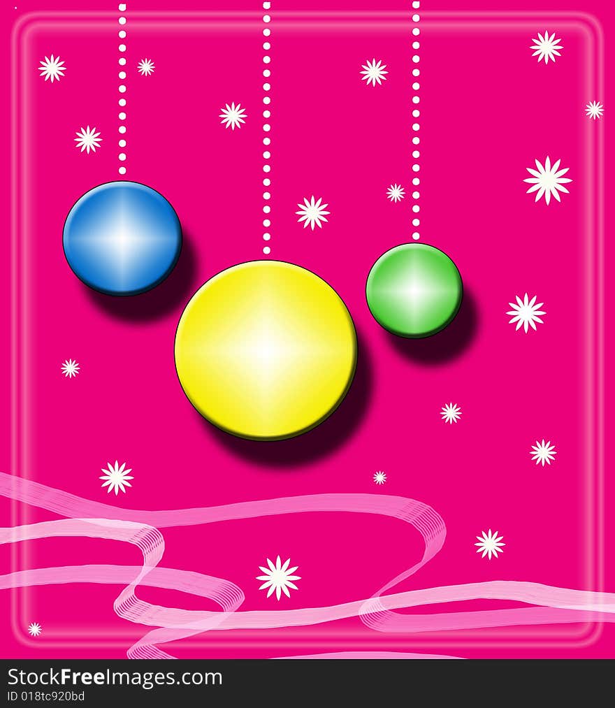 Background with colorated christmas balls