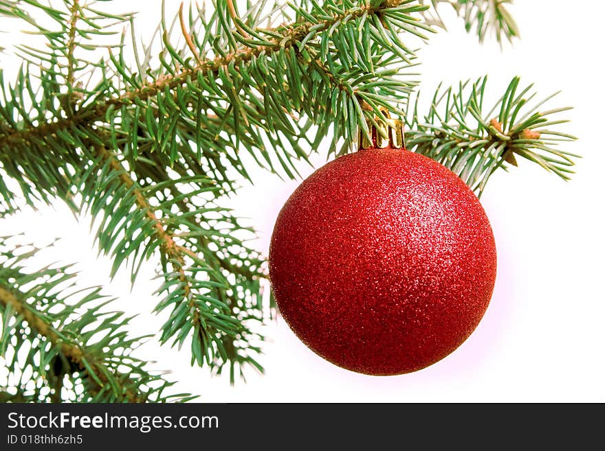 New year. Christmas. Tree decoration. Bow. Isolated.