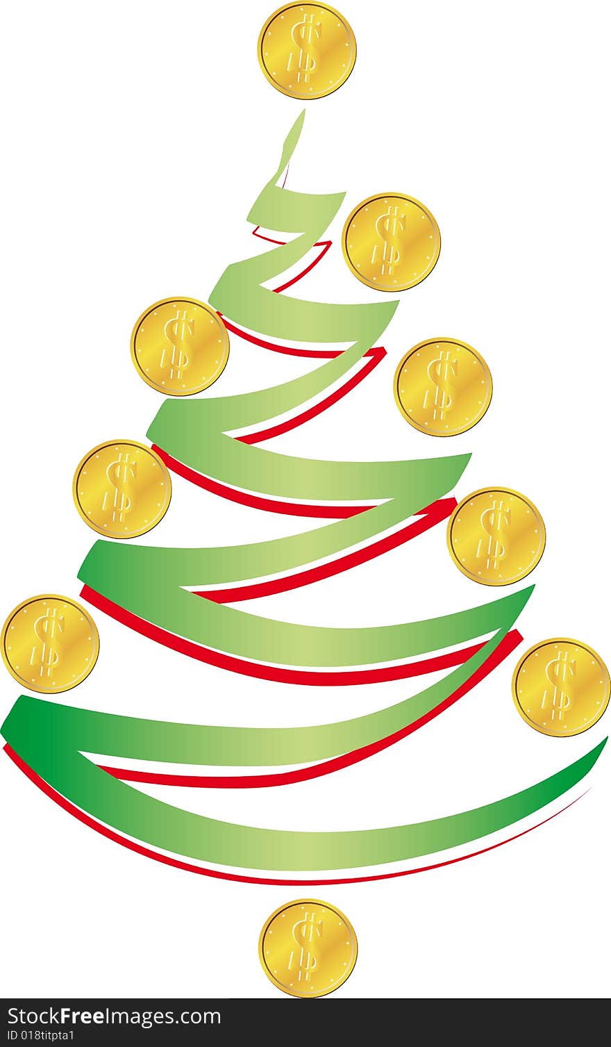 Christmas tree with coins