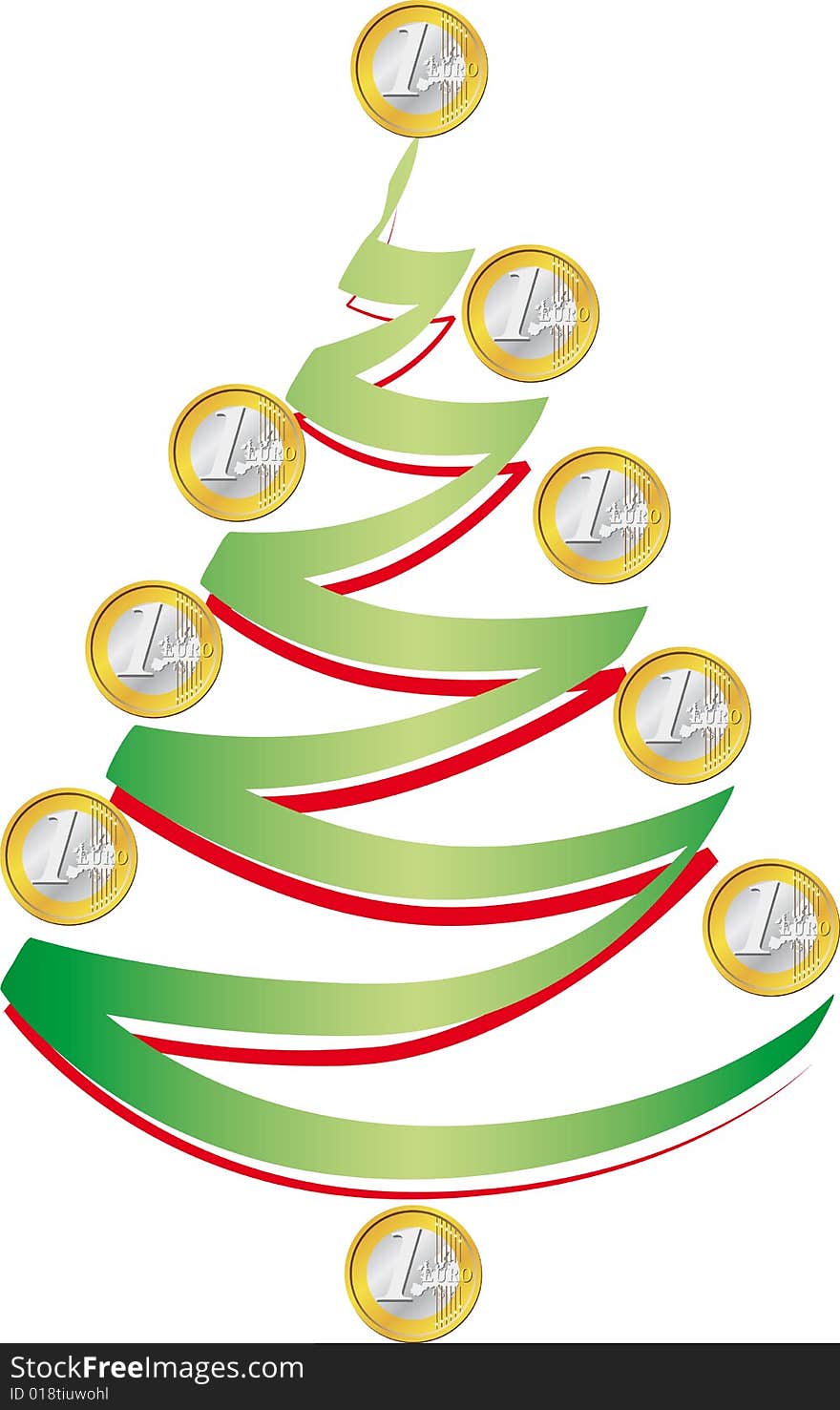 Christmas tree with coins