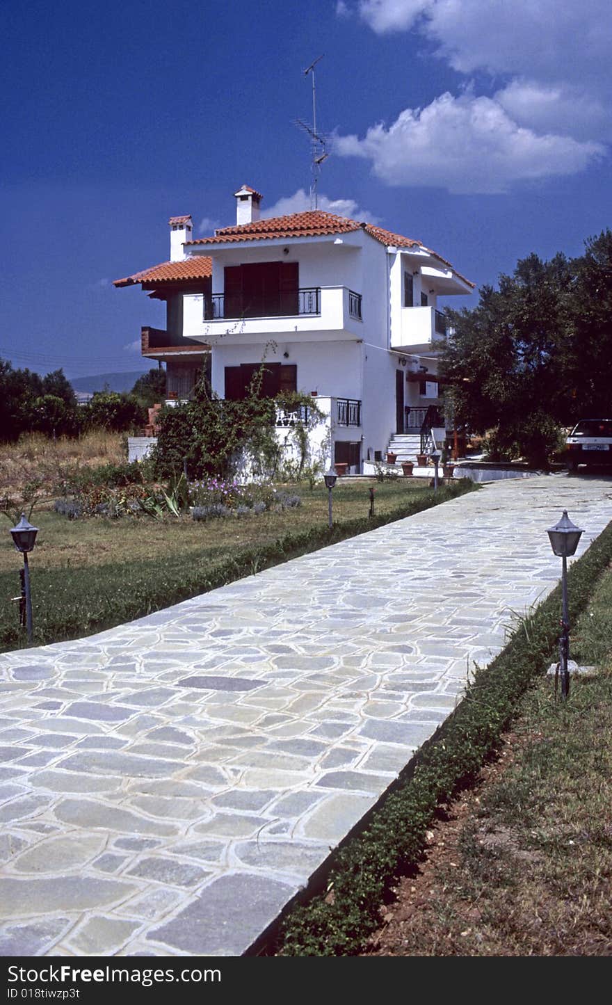 Greek house with garden at Chalkidiki North Greece. Greek house with garden at Chalkidiki North Greece