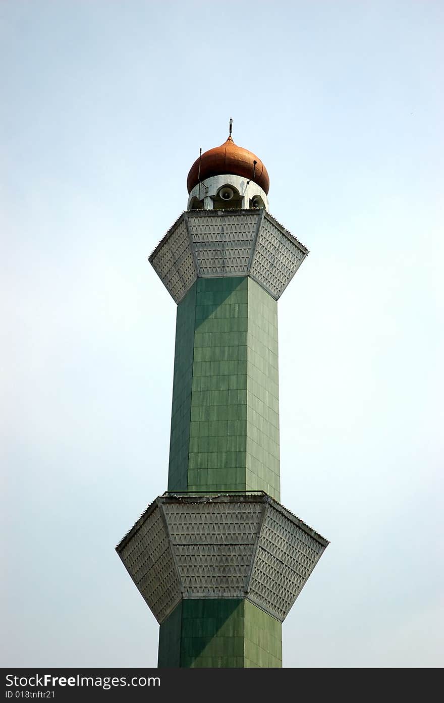 Mosque tower in bandung, indonesia