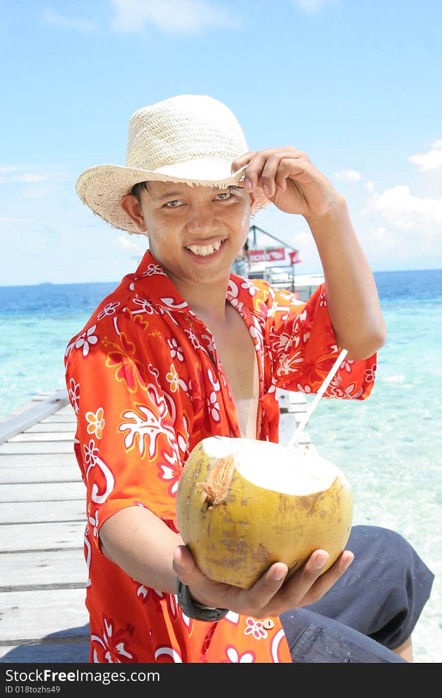 Welcome at panambungan island Makassar Indonesia, it was hot day. Welcome at panambungan island Makassar Indonesia, it was hot day