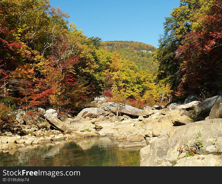 Tennessee Creek With Mountains