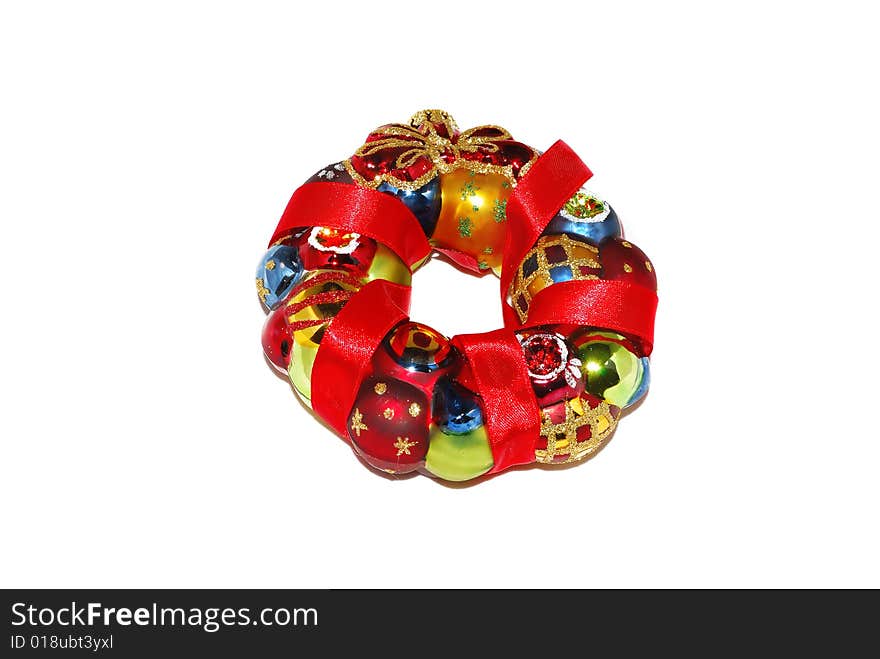 Christmas garland isolated on the white background.