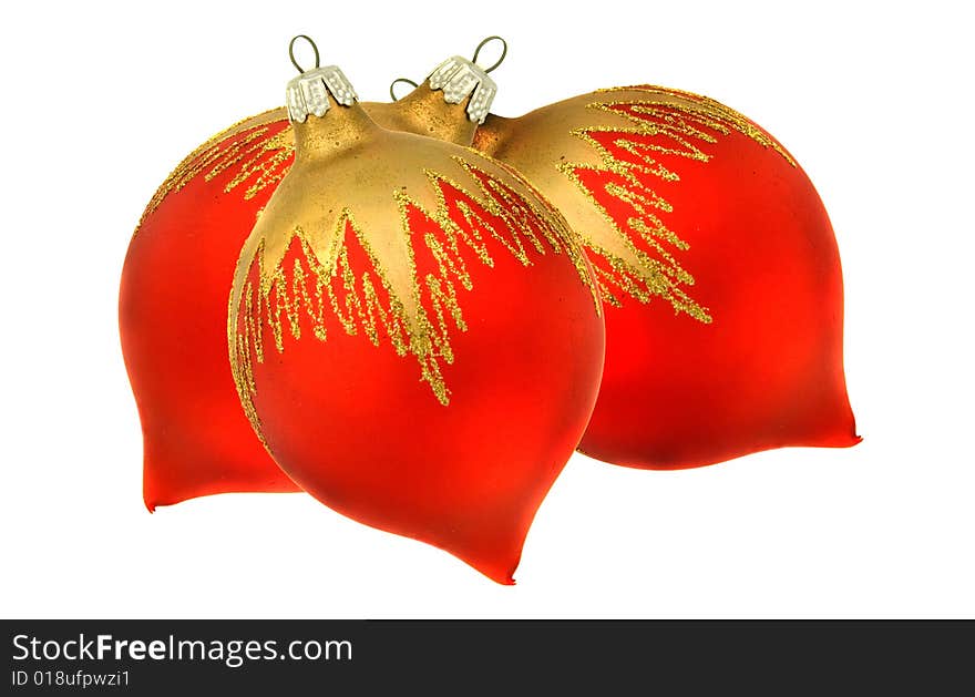 Isolated red christmastree ornaments